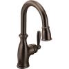 imageMoen Brantford Oil Rubbed Bronze Traditional OneHandle HighArc Pulldown Bar Faucet with Reflex Docking System and Power Clean 5985ORBOil Rubbed Bronze