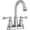 imageMoen Brecklyn Spot Resist Brushed Nickel Two Handle Centerset Lavatory Faucet 3Hole Bathroom Sink Faucet 84162SRN