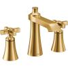 imageMoen Flara Brushed Gold Two Handle 8 in Widespread Cross Handle Bathroom Faucet Trim Kit Valve Required Sold Separately TS6985BG