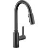 imageMoen Genta LX Motionsense Wave Sensor Touchless Chrome OneHandle High Arc Pulldown Modern Kitchen Faucet Featuring Power Clean 7882EWCMatte Black