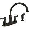 imageMoen Hutchinson Mediterranean Bronze 2Handle HighArc Kitchen Faucet with Side Sprayer 87048BRB