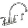 imageMoen Hutchinson Spot Resist Stainless 2Handle HighArc Kitchen Faucet with Side Sprayer 87048SRS