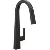 imageMoen Nio Matte Black Smart Faucet Touchless PullDown Sprayer Kitchen Faucet with Voice and Motion Control S75005EV2BL