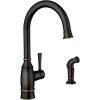 imageMoen Noell Mediterranean Bronze Traditional SingleHandle Standard Kitchen Faucet with Side Sprayer 87506BRB