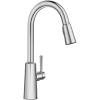 imageMoen Riley Chrome OneHandle Pulldown Kitchen Faucet Featuring Power Boost for a Faster Clean and Reflex Docking System for the Spray Head Modern Kitchen Sink Faucet 7402CChrome