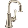 imageMoen S44101BN Colinet OneHandle Single Hole Traditional Bathroom Sink Faucet Brushed Nickel