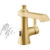 imageMoen S6981EWBG Flara Motionsense Wave Touchless Single Handle Bathroom Sink Faucet Brushed Gold