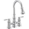 imageMoen S73204ORB Weymouth Two Handle Pulldown Bridge Kitchen Faucet Oil Rubbed BronzeChrome