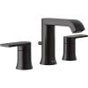 imageMoen T6708BL Genta LX Two Handle Widespread Modern Bathroom Facuet Valve Required Matte Black