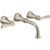 imageMoen TS44104BN Colinet Traditional Lever Handle Wall Mount Bathroom Faucet Trim Valve Required Brushed Nickel