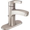 imageMoen WSL84733SRN Danika Single Handle 1 Hole Bathroom Faucet Spot Resist Brushed Nickel
