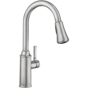 imageMOEN 87801SRS Conneaut One Handle Pulldown Kitchen Sink Faucet with Reflex Docking and Power Clean Spot Resist StainlessFaucet only