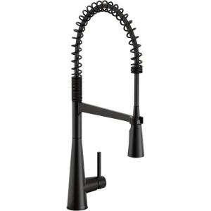 imageMoen 5925EWBL Sleek Spring Pulldown Kitchen Faucet with Power Boost Matte BlackMatte Black