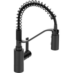 imageMoen 5926 Genta LX OneHandle High Arc Pulldown Kitchen Faucet ChromeMatte Black
