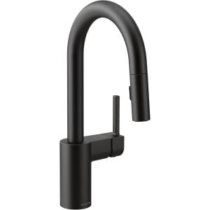imageMoen 5965 One Handle Pulldown Bar Faucet with Power Clean Featuring Reflex ChromeMatte Black