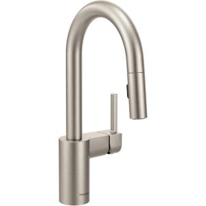 imageMoen 5965 One Handle Pulldown Bar Faucet with Power Clean Featuring Reflex ChromeSpot Resist Stainless