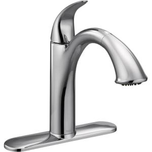 imageMoen 67545C Camerist OneHandle Low Arc Pullout Kitchen Faucet Chrome