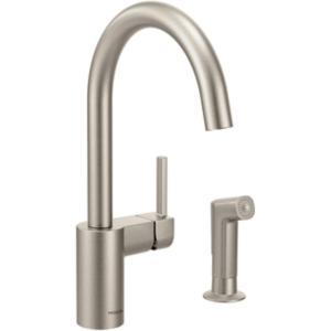 imageMoen 7165SRS Align OneHandle HighArc Modern Kitchen Faucet with Side Spray Spot Resist StainlessSpot Resist Stainless