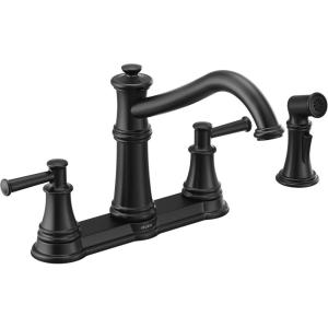 imageMoen 7255ORB Belfield Traditional Two Handle High Arc Kitchen Faucet with Side Spray Oil Rubbed BronzeMatte Black