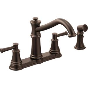 imageMoen 7255ORB Belfield Traditional Two Handle High Arc Kitchen Faucet with Side Spray Oil Rubbed BronzeOil Rubbed Bronze