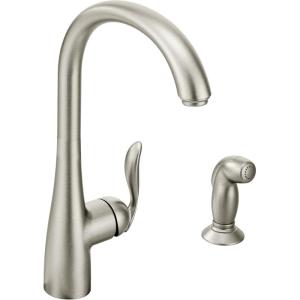 imageMoen 7790SRS Arbor One Handle High Arc Kitchen Faucet with Side Spray 0375 Spot Resist StainlessSpot Resist Stainless