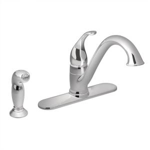 imageMoen 7840SRS Camerist OneHandle Low Arc Kitchen Faucet with Side Spray Spot Resist StainlessChrome