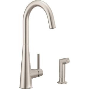 imageMoen 7870SRS Sleek OneHandle High Arc Kitchen Faucet with Side Spray Spot Resist StainlessSpot Resist Stainless