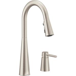 imageMoen 7871BL Sleek OneHandle High Arc Kitchen Faucet with InDeck Handle Matte BlackSpot Resist Stainless