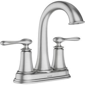 imageMoen 84092SRN Ellicott 4quot Lavatory Faucet Spot Resist Brushed Nickel