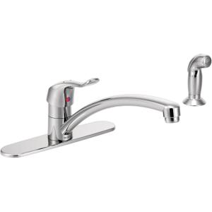 imageMoen 8717 Commercial MDura SingleMount Kitchen Faucet with 12Inch Spout Reach and Side Spray 15gpm Chrome