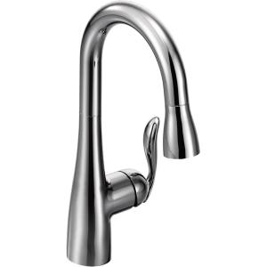 imageMoen Arbor Spot Resist Stainless OneHandle Pulldown Bar Faucet Featuring Reflex Single Hole Kitchen Sink Faucet 5995SRSChrome