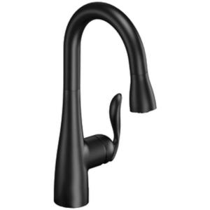 imageMoen Arbor Spot Resist Stainless OneHandle Pulldown Bar Faucet Featuring Reflex Single Hole Kitchen Sink Faucet 5995SRSMatte Black