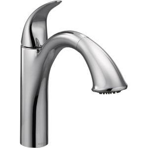 imageMoen Camerist OilRubbed Bronze OneHandle Single Hole Kitchen Faucet with Pullout Spout Bathroom Sink has Deck Plate for ThreeHole Countertop Drain Trim Included 7545ORBChrome