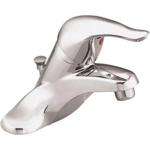 imageMoen Chateau Chrome OneHandle LowArc Centerset Bathroom Sink Faucet with Drain Assembly L4621Chrome