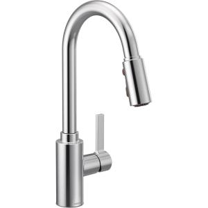 imageMoen Genta LX Motionsense Wave Sensor Touchless Chrome OneHandle High Arc Pulldown Modern Kitchen Faucet Featuring Power Clean 7882EWCChrome