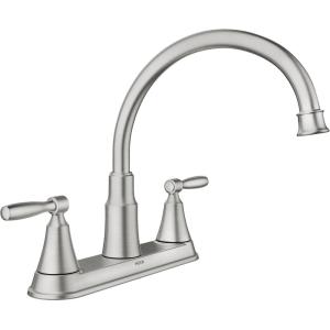 imageMoen Hutchinson Spot Resist Stainless 2Handle Kitchen Sink Faucet 87239SRS