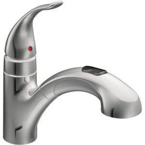imageMoen Integra Spot Resist Stainless OneHandle Pullout Kitchen or Laundry Faucet Featuring Power Clean with Optional Deckplate 67315SRSChrome