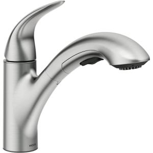 imageMoen Medina Spot Resist Stainless OneHandle Pull Out Kitchen Faucet Kitchen Sink Faucets with Pullout Sprayer Featuring Power Boost for a Faster Clean 87039SRS