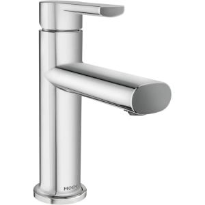 imageMoen Meena Matte Black OneHandle Single Hole Modern Bathroom Sink Faucet with Optional Deckplate and Drain Assembly 84794BLChrome