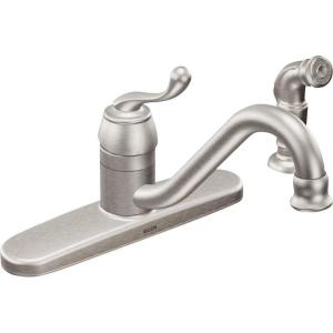 imageMoen Muirfield Spot Resist Stainles SingleHandle Kitchen Faucet with Side Sprayer CA87520SRS
