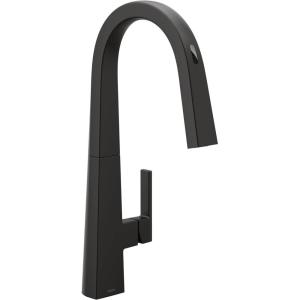 imageMoen Nio Matte Black Smart Faucet Touchless PullDown Sprayer Kitchen Faucet with Voice and Motion Control S75005EV2BL