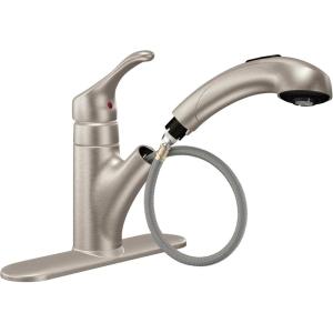 imageMoen Renzo Spot Resist Stainless OneHandle Pullout Kitchen or Laundry Faucet Featuring Power Clean CA87316SRS