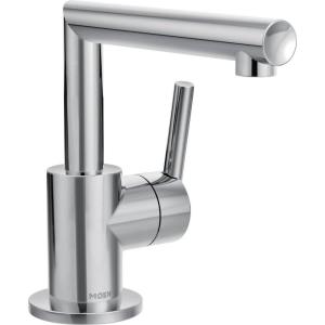 imageMoen S43001 Arris OneHandle Single Hole Modern Bathroom Faucet ChromeBrushed Nickel