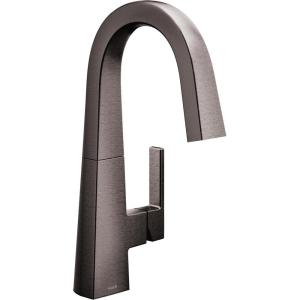 imageMoen S55005BL Nio OneHandle Bar Faucet Includes Secondary Finish Handle Option Matte BlackBlack Stainless
