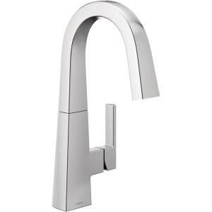 imageMoen S55005BL Nio OneHandle Bar Faucet Includes Secondary Finish Handle Option Matte BlackChrome