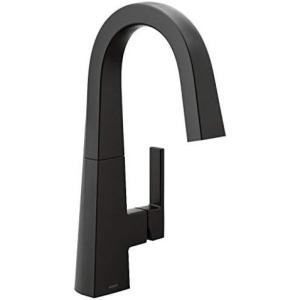 imageMoen S55005BL Nio OneHandle Bar Faucet Includes Secondary Finish Handle Option Matte BlackMatte Black