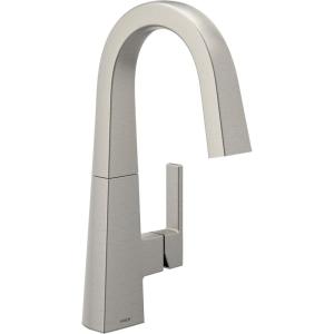 imageMoen S55005BL Nio OneHandle Bar Faucet Includes Secondary Finish Handle Option Matte BlackSpot Resist Stainless