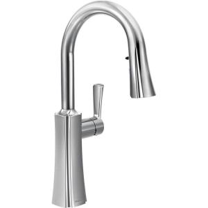 imageMoen S72608SRS Etch OneHandle High Arc Pulldown Kitchen Faucet with Power Clean ChromeChrome