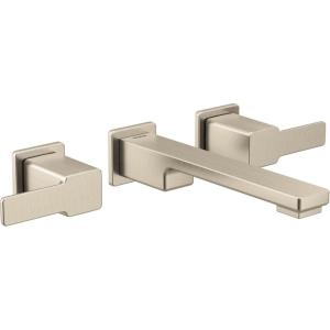 imageMoen TS6731BN 90 Degree TwoHandle Wall Mount Bathroom Faucet Trim Valve Required Brushed NickelBrushed Nickel