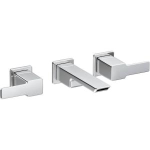 imageMoen TS6731BN 90 Degree TwoHandle Wall Mount Bathroom Faucet Trim Valve Required Brushed NickelChrome